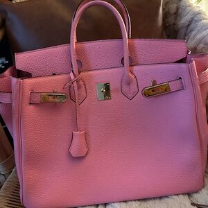 Pink Leather Handbag